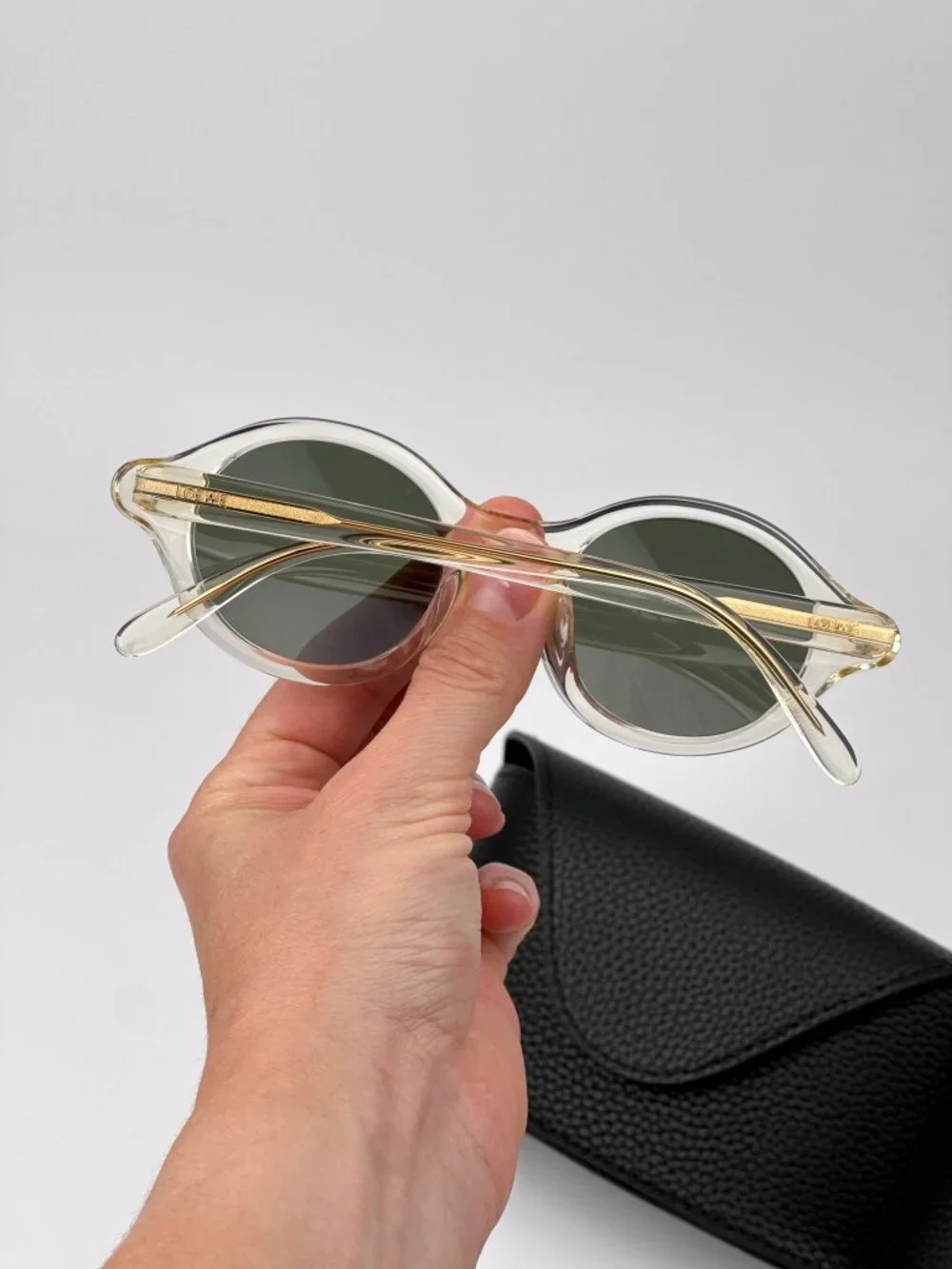 LOEWE LW40162U 57N PALE YELLOW ROUND SUNGLASSES